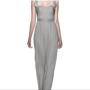 Amsale Silk Chiffon Size 16 Dress in Dove